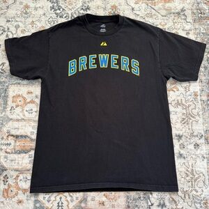 Majestic Black Prince Fielder Brewers Tee